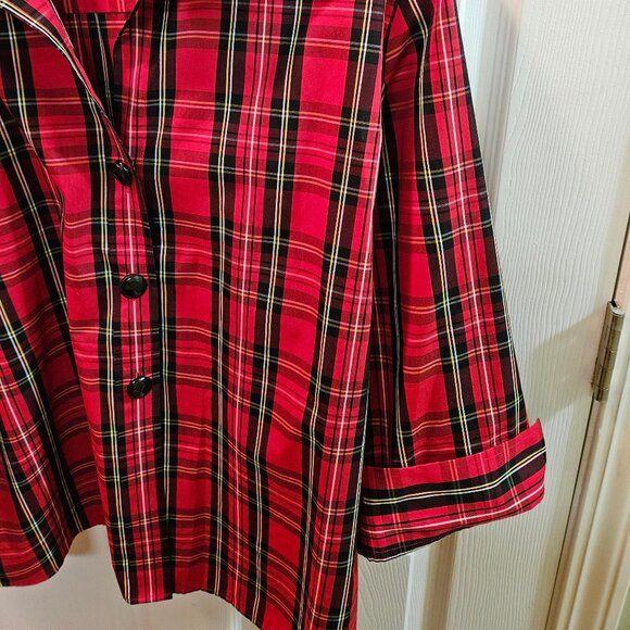 Women's Plus Size 24W - Red/Black Button Down Top - Picture 3 of 6